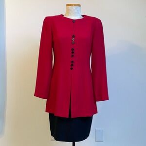 Vintage Liz Claiborne dress red black size 2 petite